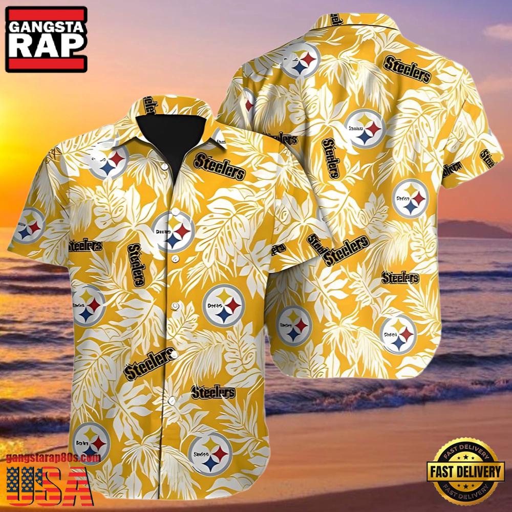 NFL Tropical Leafs Pittsburgh Steelers Hawaiian Shirt NFL Tropical Leafs Pittsburgh Steelers Hawaiian Shirt