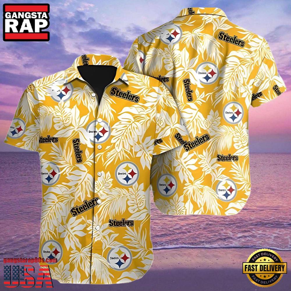 NFL Tropical Leafs Pittsburgh Steelers Hawaiian Shirt NFL Tropical Leafs Pittsburgh Steelers Hawaiian Shirt