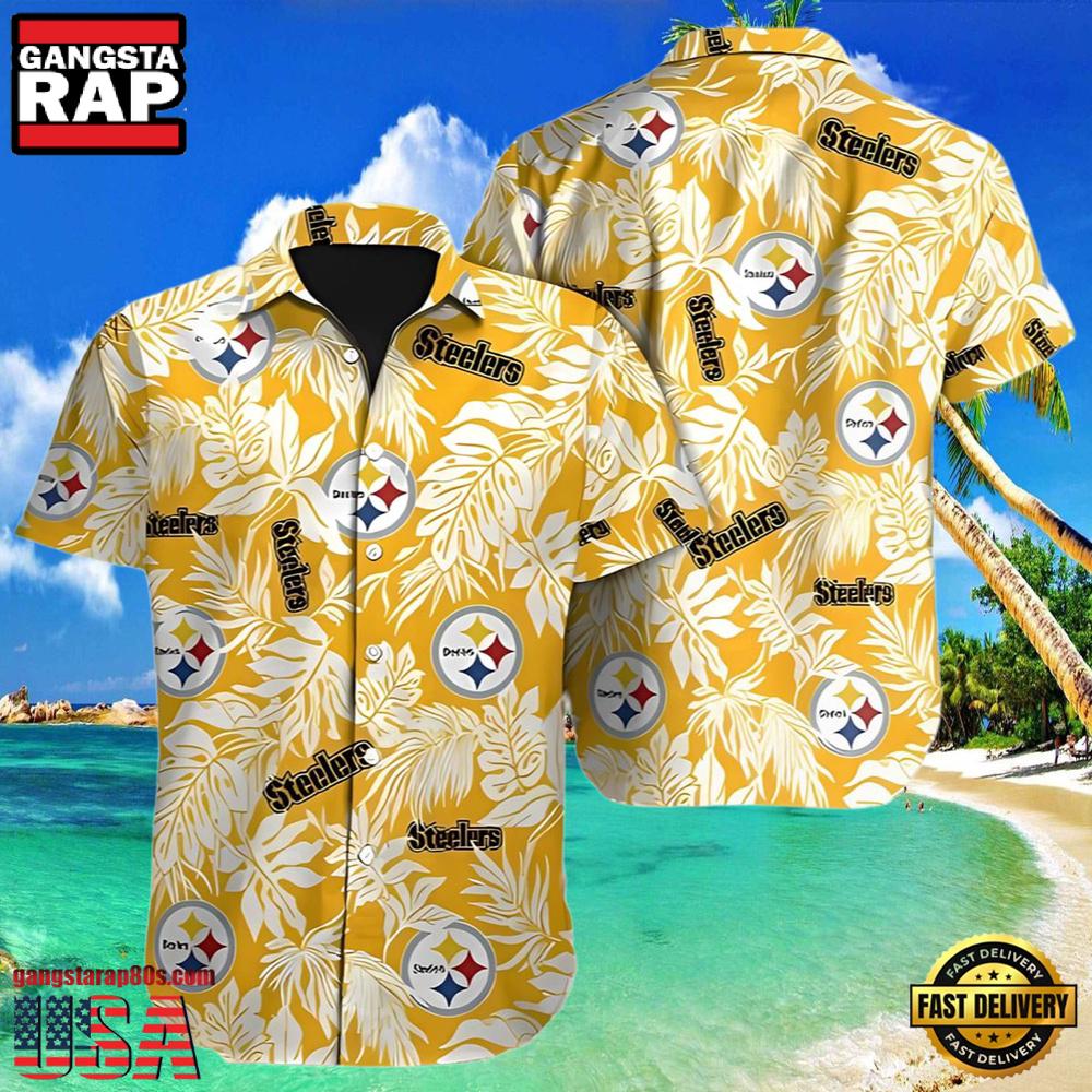 NFL Tropical Leafs Pittsburgh Steelers Hawaiian Shirt NFL Tropical Leafs Pittsburgh Steelers Hawaiian Shirt