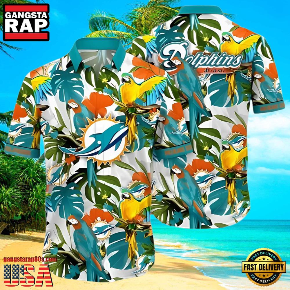 NFL Tropical Summer Miami Dolphins Hawaiian Shirt NFL Tropical Summer Miami Dolphins Hawaiian Shirt