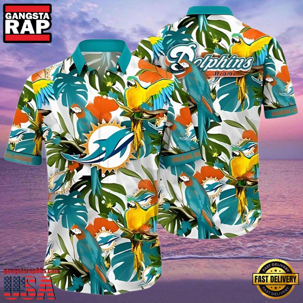 NFL Tropical Summer Miami Dolphins Hawaiian Shirt NFL Tropical Summer Miami Dolphins Hawaiian Shirt
