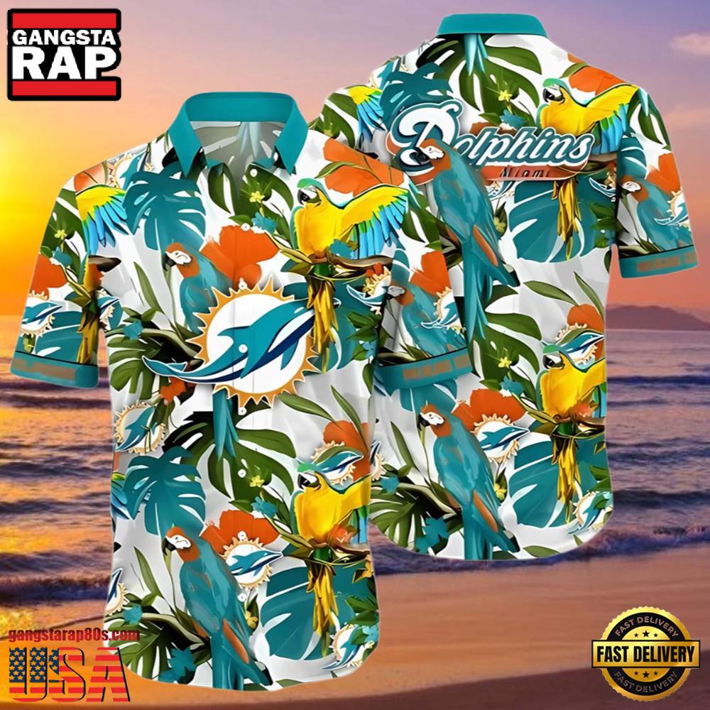 NFL Tropical Summer Miami Dolphins Hawaiian Shirt NFL Tropical Summer Miami Dolphins Hawaiian Shirt