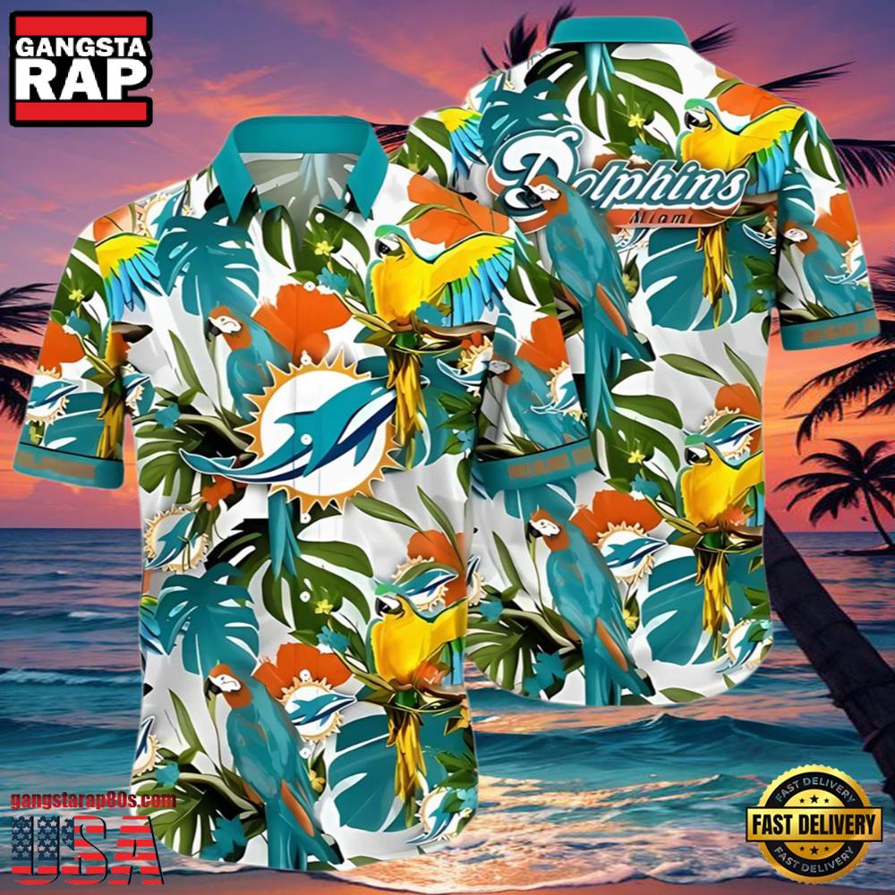 NFL Tropical Summer Miami Dolphins Hawaiian Shirt NFL Tropical Summer Miami Dolphins Hawaiian Shirt