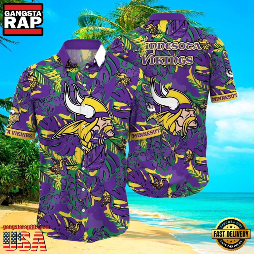 NFL Vikings Hawaiian Shirt Summer Nights Aloha Shirt NFL Vikings Hawaiian Shirt Summer Nights Aloha Shirt