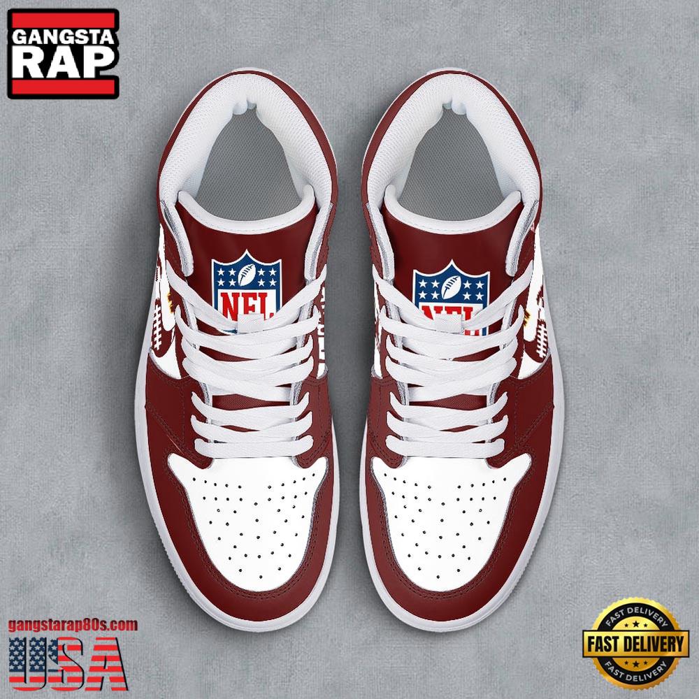 NFL Washington Commanders Grunge Style Custom Name Air Jordan 1 Running Sneakers Shoes NFL Washington Commanders Grunge Style Custom Name Air Jordan 1 Running Sneakers Shoes