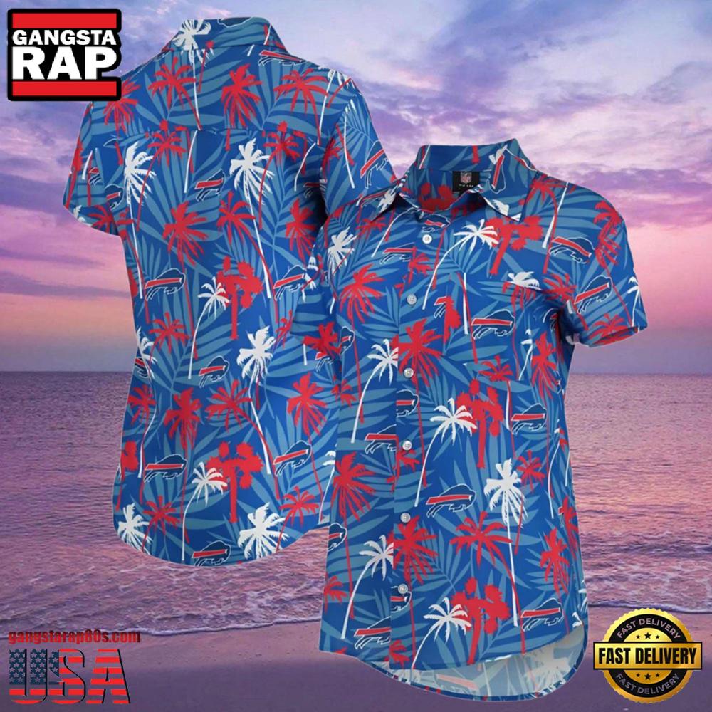 NFL Women's Buffalo Bills Hawaiian Shirt Royal Floral Harmonic NFL Women's Buffalo Bills Hawaiian Shirt Royal Floral Harmonic