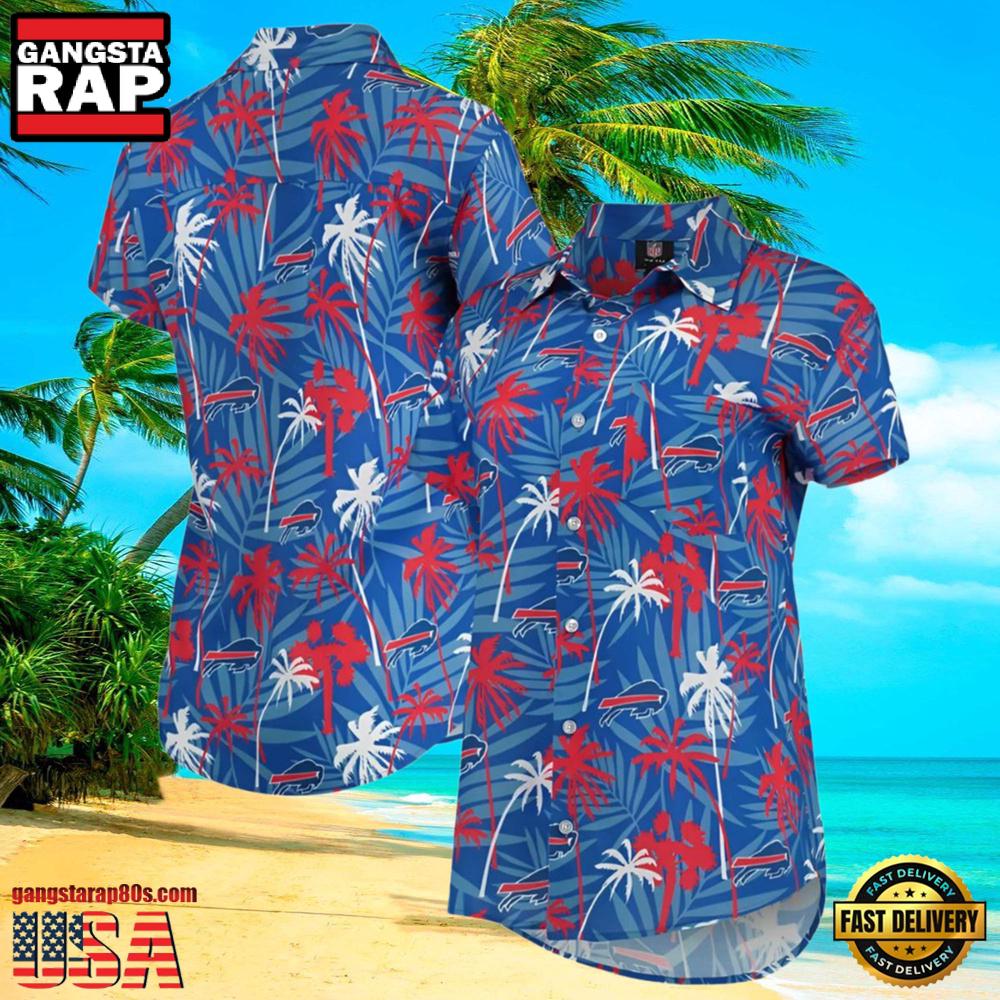NFL Women's Buffalo Bills Hawaiian Shirt Royal Floral Harmonic NFL Women's Buffalo Bills Hawaiian Shirt Royal Floral Harmonic