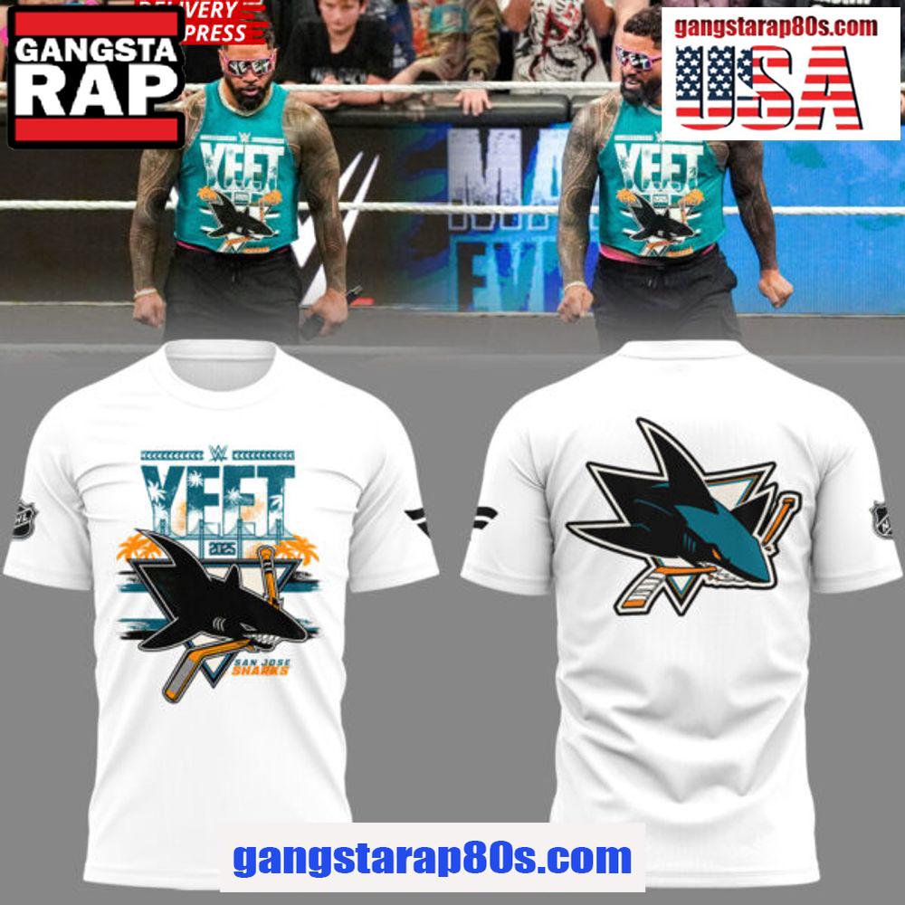 NHL San Jose Sharks YEET Limited Edition Unisex T Shirt White Color NHL San Jose Sharks YEET Limited Edition Unisex T Shirt White Color