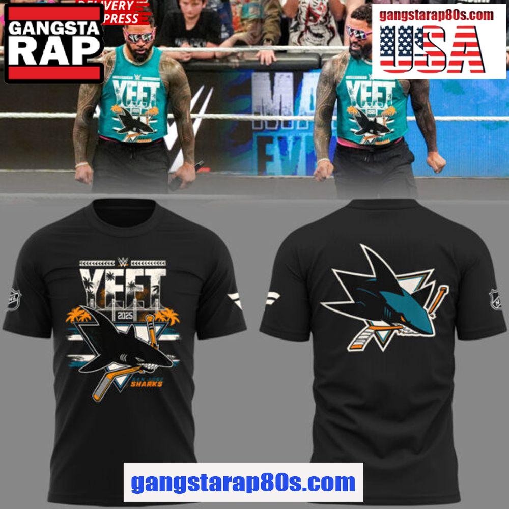 NHL San Jose Sharks YEET New Design Black Color T Shirt