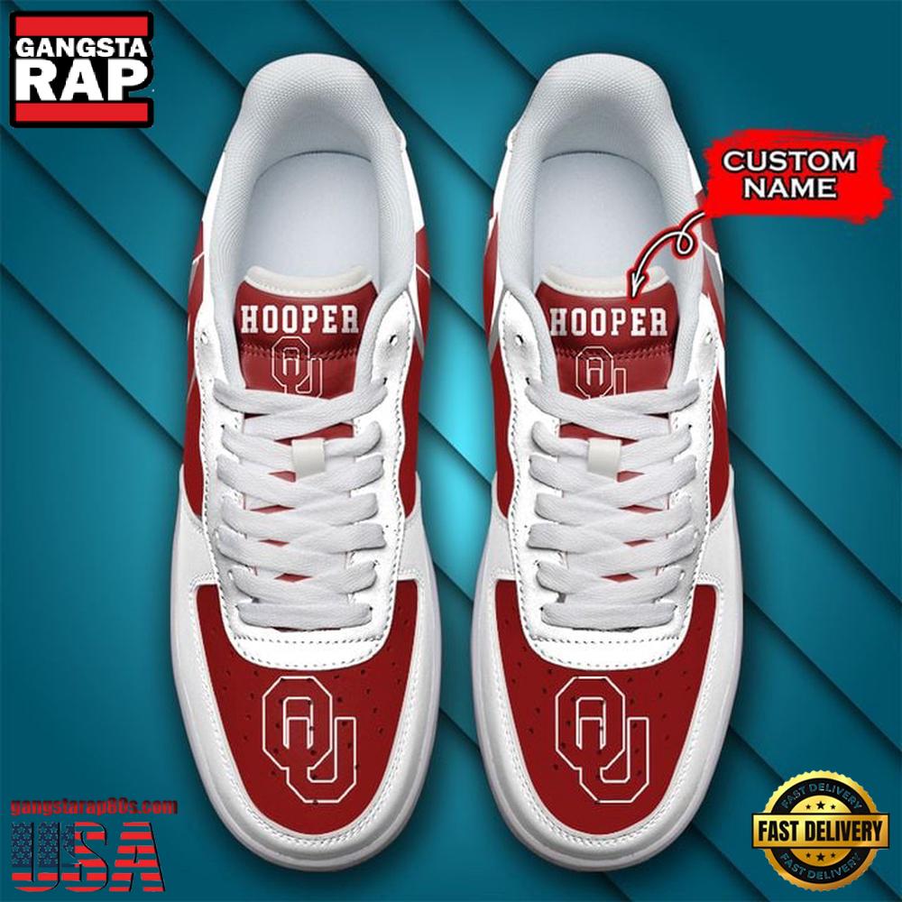 NCAA Custom Name Oklahoma Sooners Air Force 1 Running Sneakers Shoes NCAA Custom Name Oklahoma Sooners Air Force 1 Running Sneakers Shoes