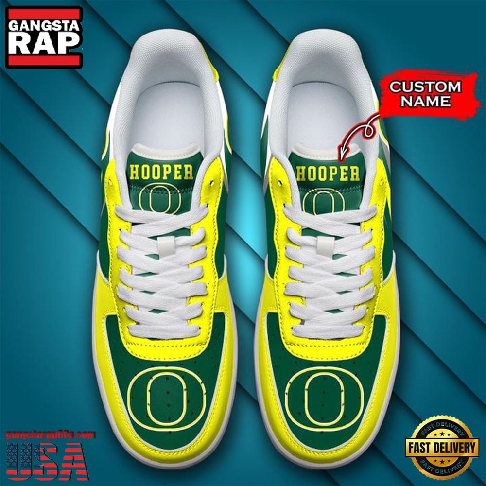 NCAA Custom Name Oregon Ducks Air Force 1 Running Sneakers Shoes NCAA Custom Name Oregon Ducks Air Force 1 Running Sneakers Shoes