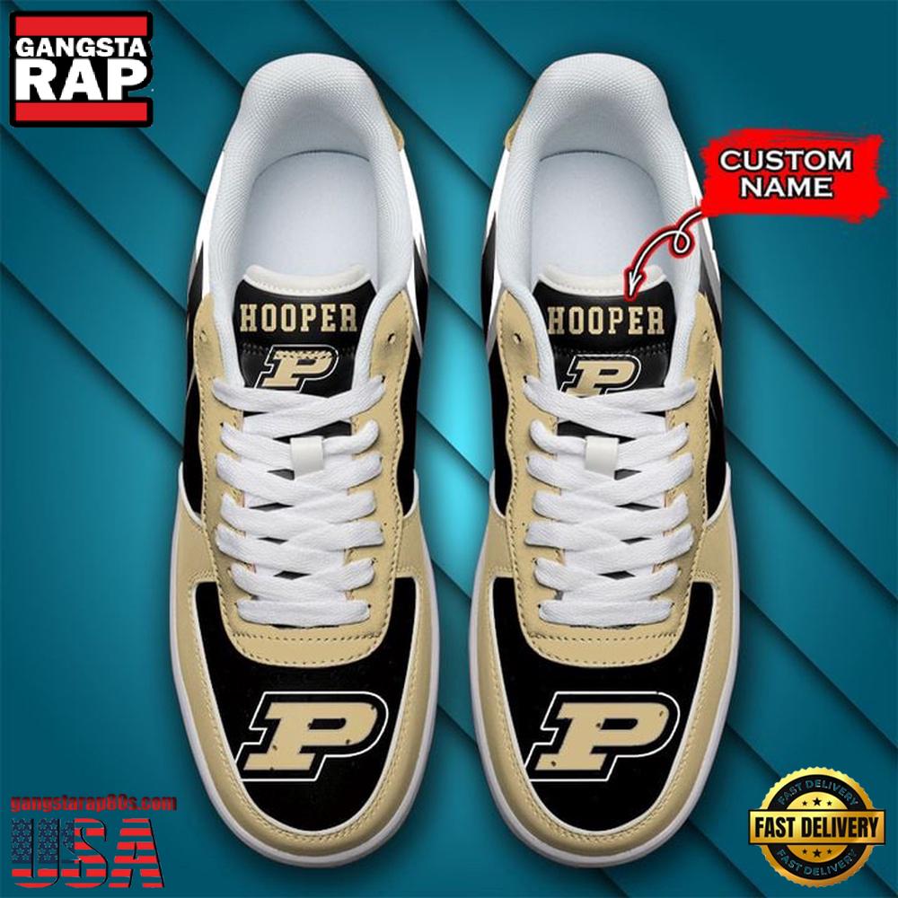 NCAA Custom Name Purdue Boilermakers Air Force 1 Running Sneakers Shoes NCAA Custom Name Purdue Boilermakers Air Force 1 Running Sneakers Shoes