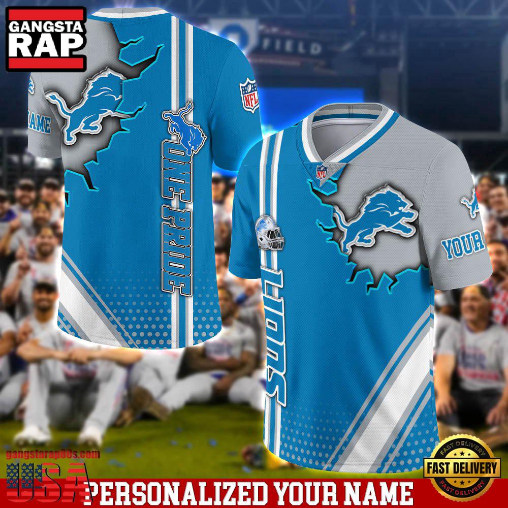 NFL Custom Name Detroit Lions Team Logo Football Jersey NFL Custom Name Detroit Lions Team Logo Football Jersey