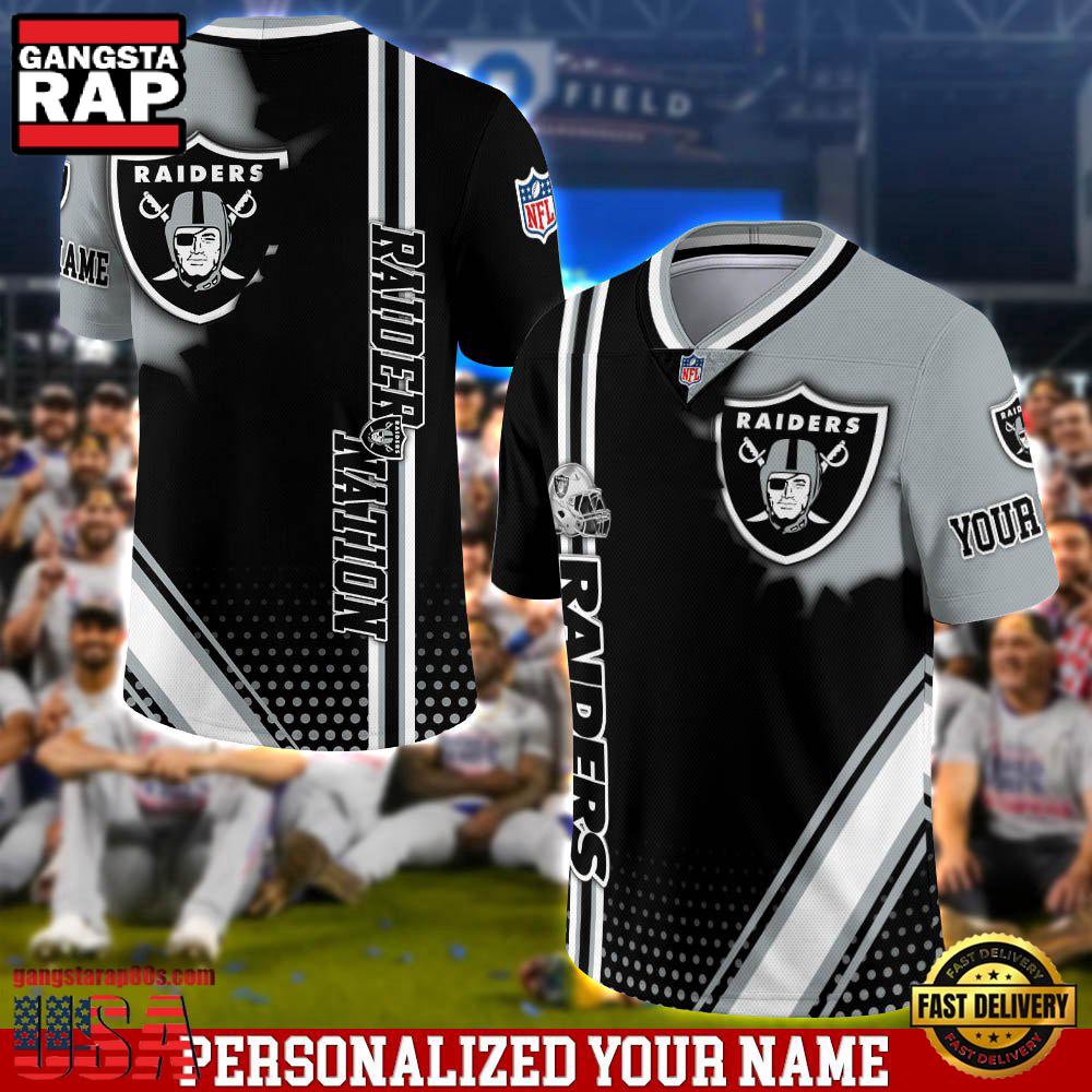 NFL Custom Name Las Vegas Raiders Team Logo Football Jersey NFL Custom Name Las Vegas Raiders Team Logo Football Jersey
