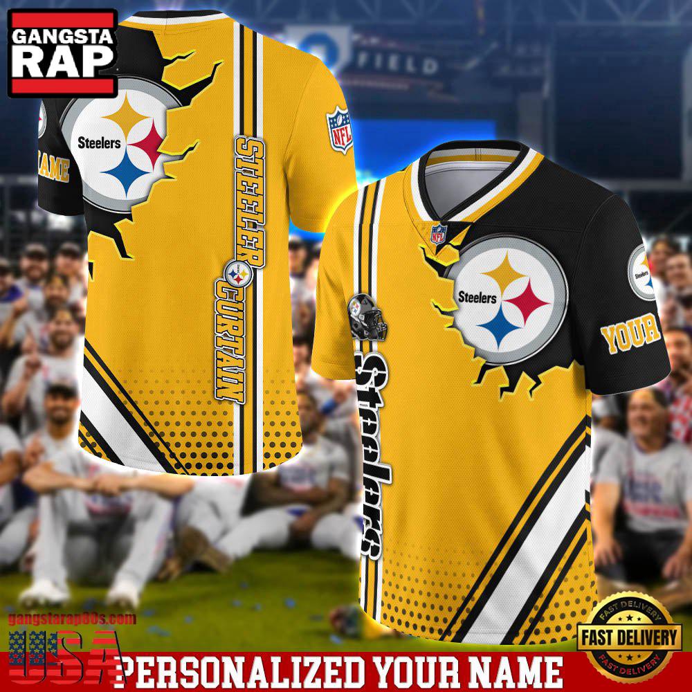 NFL Custom Name Pittsburgh Steelers Team Logo Football Jersey NFL Custom Name Pittsburgh Steelers Team Logo Football Jersey