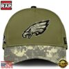 NFL Super Bowl Philadelphia Eagles Club Green Camo Cap 2 Philadelphia Eagles 2024 Salute to Service Club Green Camo Cap Gift For Veteran