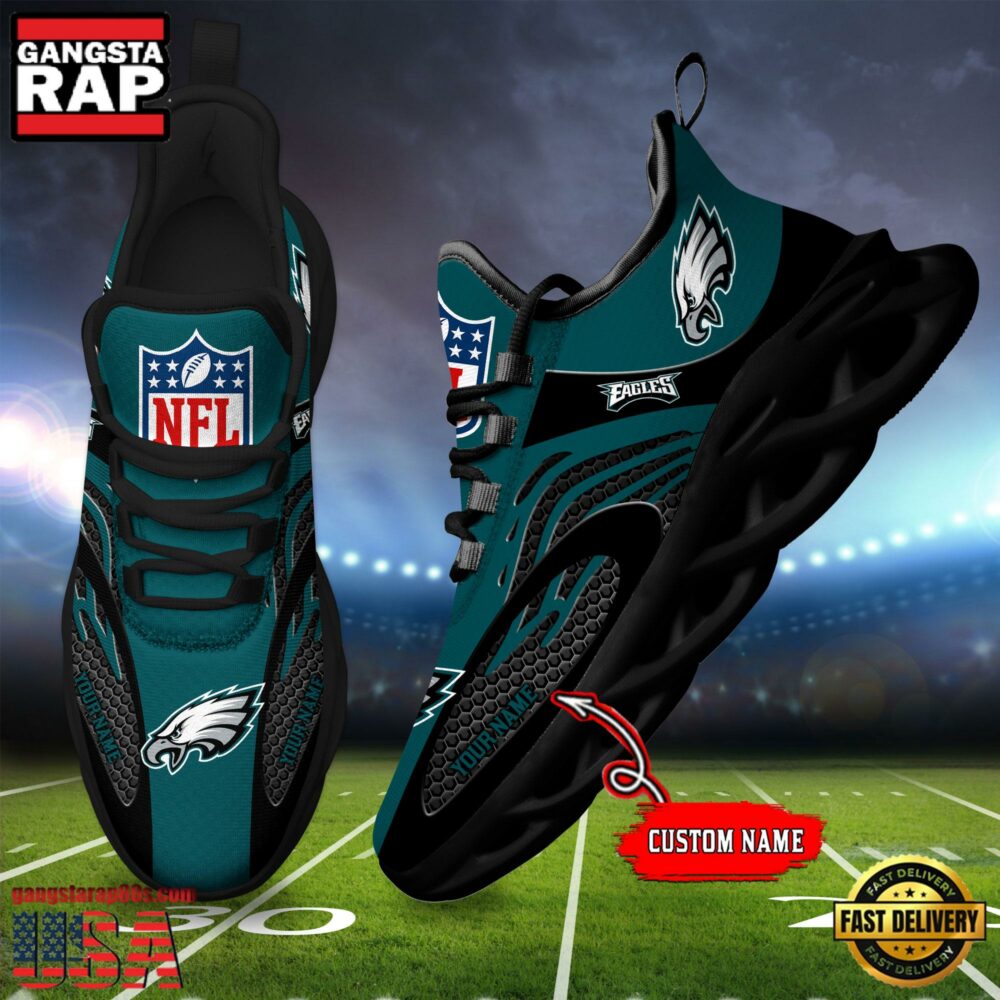 NFL Custom Name Philadelphia Eagles Limited New Design Max Soul Running Sneakers Shoes NFL Custom Name Philadelphia Eagles Limited New Design Max Soul Running Sneakers Shoes
