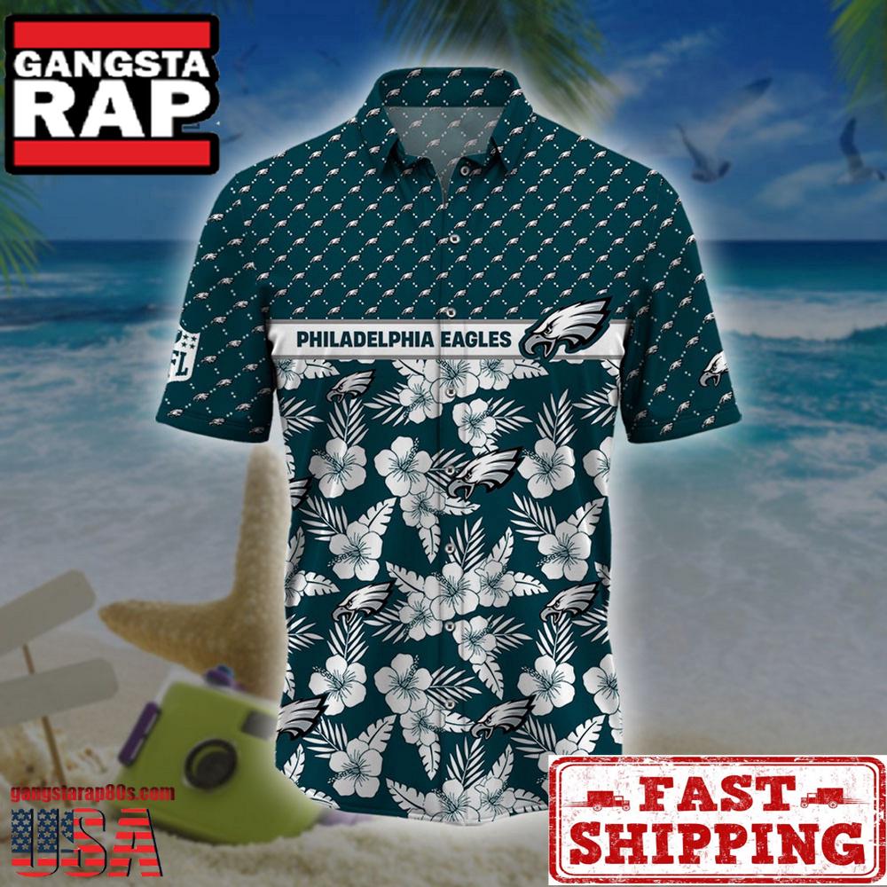 NFL Philadelphia Eagles Palm Leaves New Design Hawaiian Shirt NFL Philadelphia Eagles Palm Leaves New Design Hawaiian Shirt