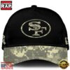 NFL Super Bowl San Francisco 49ers Club Black Camo Cap 2 San Francisco 49ers 2024 Salute to Service Club Black Camo Cap Gift For Veteran