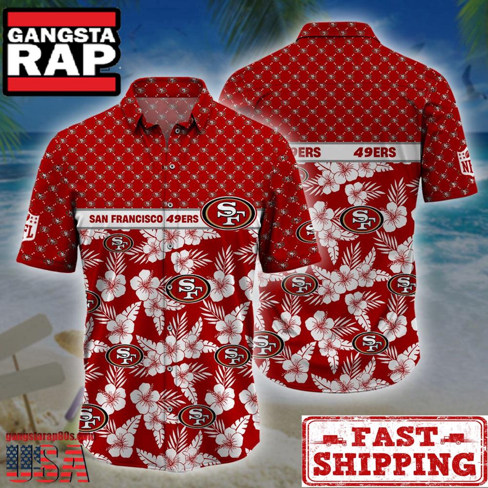 NFL San Francisco 49ers Palm Leaves New Design Hawaiian Shirt NFL San Francisco 49ers Palm Leaves New Design Hawaiian Shirt