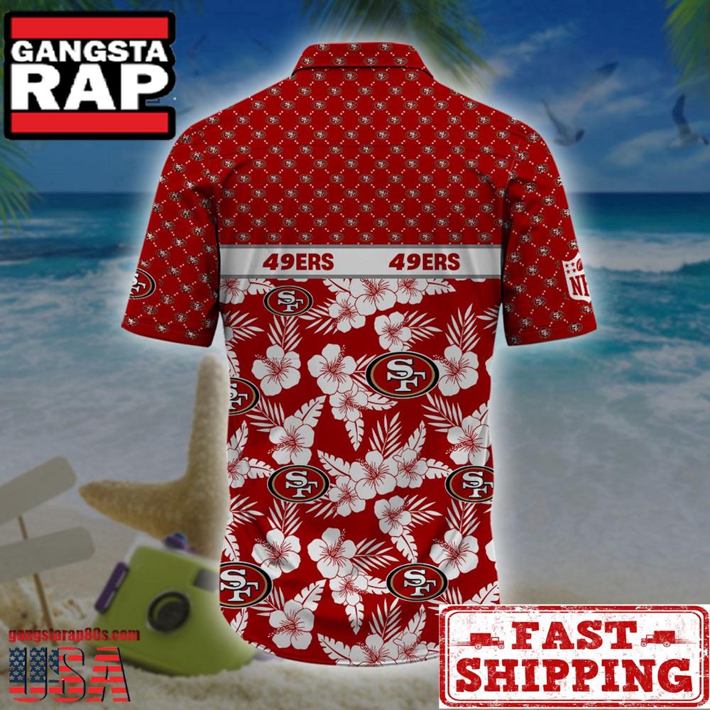 NFL San Francisco 49ers Palm Leaves New Design Hawaiian Shirt NFL San Francisco 49ers Palm Leaves New Design Hawaiian Shirt