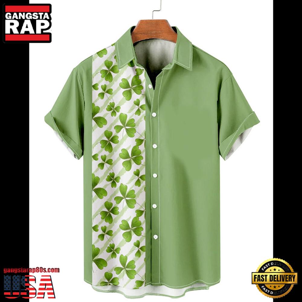 St. Patrick'S Day Clover Rainbow Casual Mens Large Hawaiian Shirt St. Patrick'S Day Clover Rainbow Casual Mens Large Hawaiian Shirt