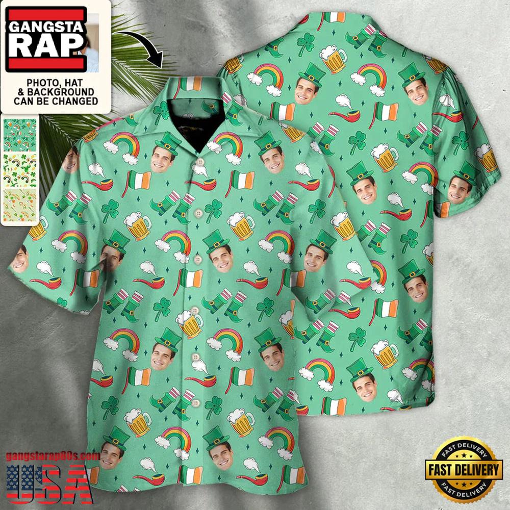 St Patrick'S Day Love The Day Went Custom Photo Hawaiian Shirt