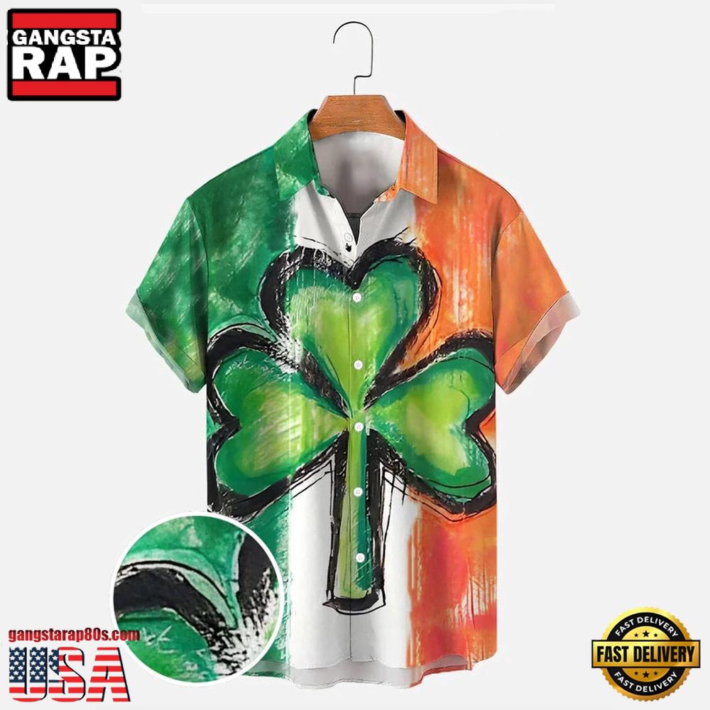 St. Patrick'S Day Shamrock Mens Hawaiian Shirts, Saint Patrick Mens Shirts St. Patrick'S Day Shamrock Mens Hawaiian Shirts, Saint Patrick Mens Shirts