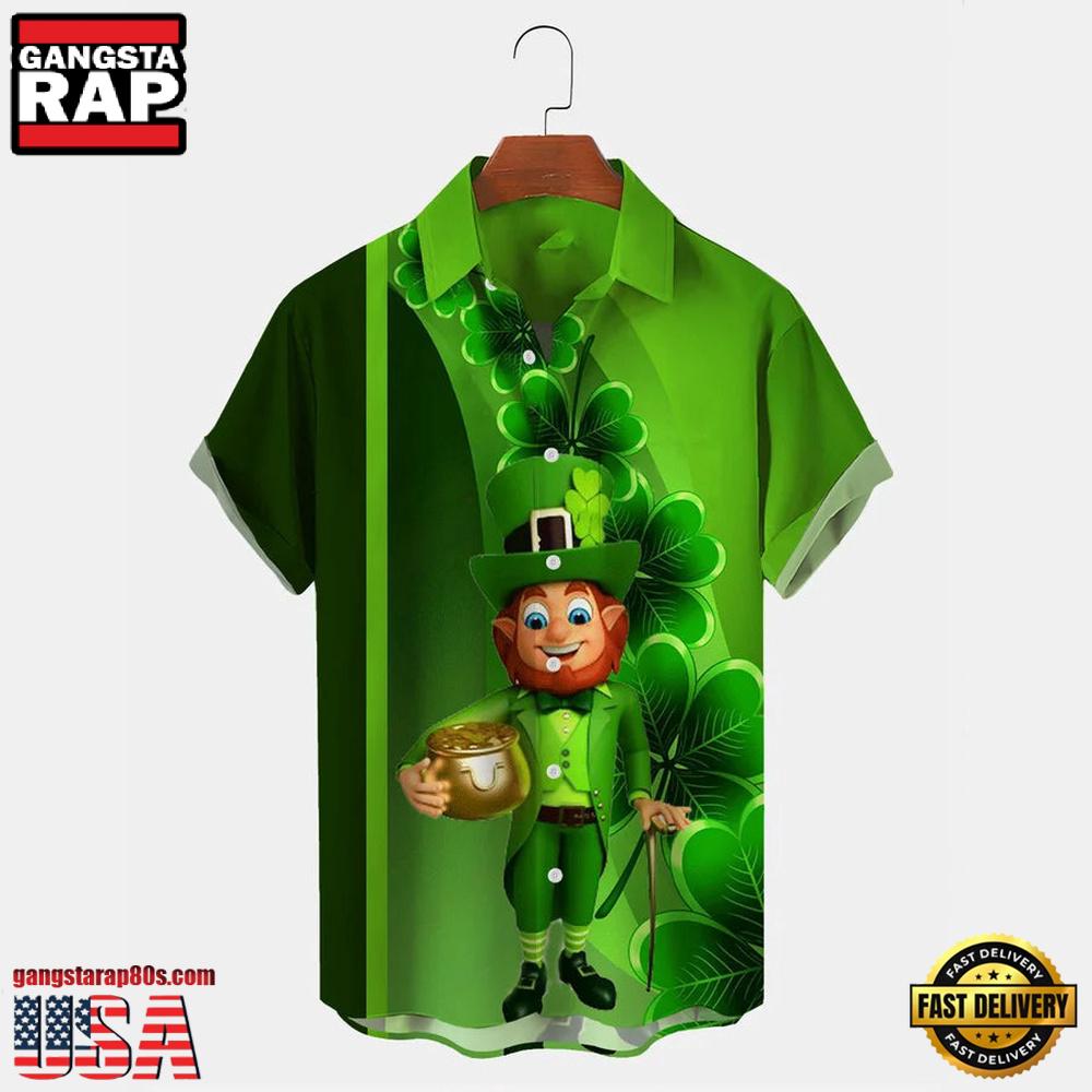 St. Patrick'S Day Shamrock Mens Hawaiian Shirts, Saint Patrick Mens Shirts St. Patrick'S Day Shamrock Mens Hawaiian Shirts, Saint Patrick Mens Shirts