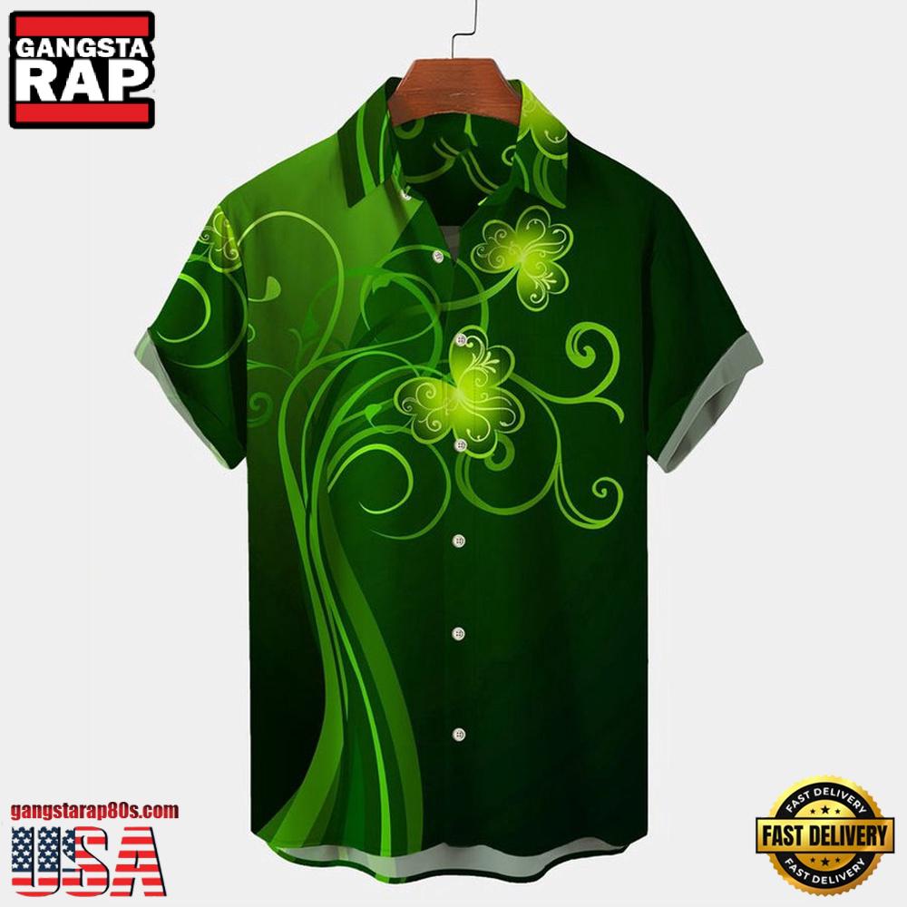 St. Patrick'S Day Short Sleeve Casual Shirt, Shamrock Shirt, Irish Hawaiian Shirt St. Patrick'S Day Short Sleeve Casual Shirt, Shamrock Shirt, Irish Hawaiian Shirt