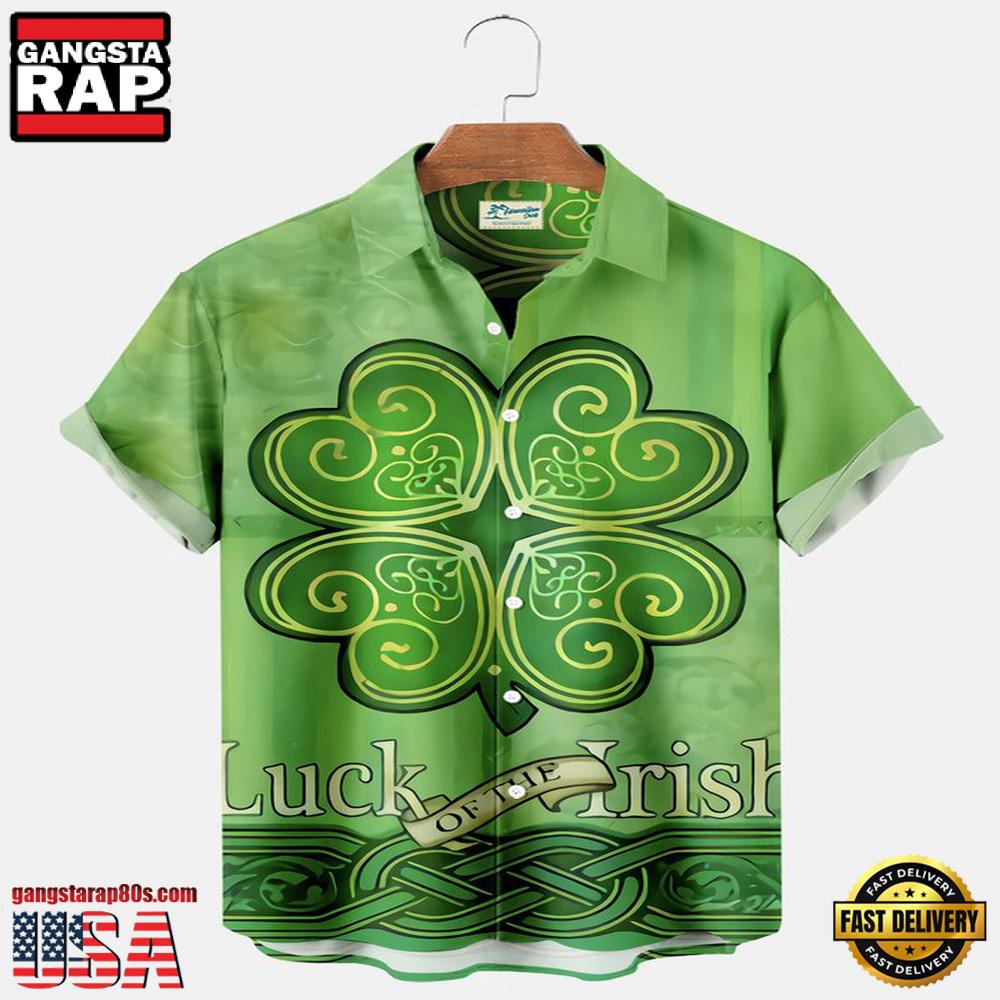 St. Patrick'S Day Short Sleeve Casual Shirt, Shamrock Shirt, Irish Hawaiian Shirt St. Patrick'S Day Short Sleeve Casual Shirt, Shamrock Shirt, Irish Hawaiian Shirt