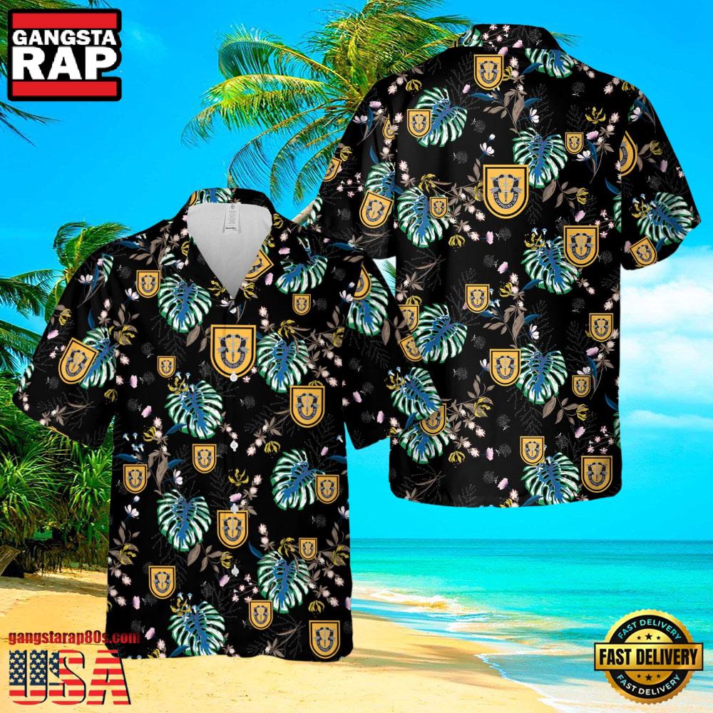 US Army 1st Special Forces Group 1st SFG Veteran Hawaiian Shirt Black US Army 1st Special Forces Group 1st SFG Veteran Hawaiian Shirt Black