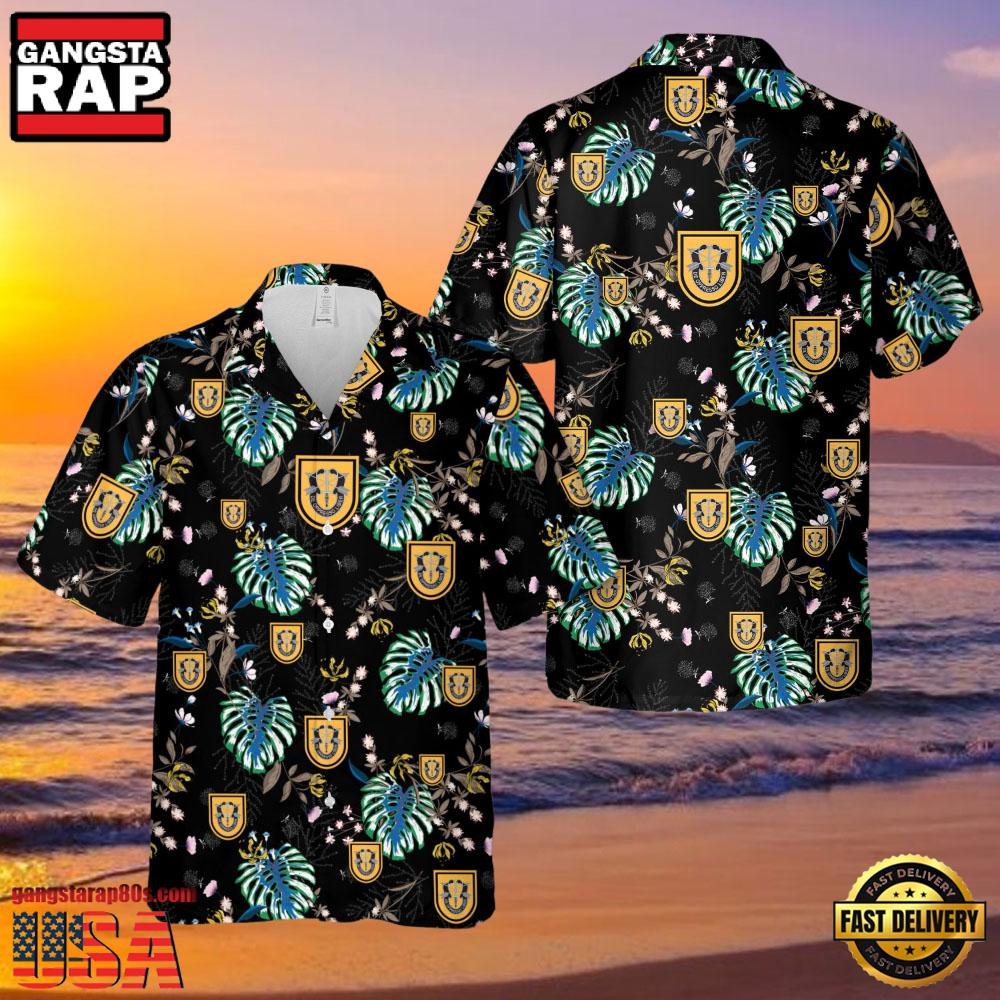US Army 1st Special Forces Group 1st SFG Veteran Hawaiian Shirt Black US Army 1st Special Forces Group 1st SFG Veteran Hawaiian Shirt Black