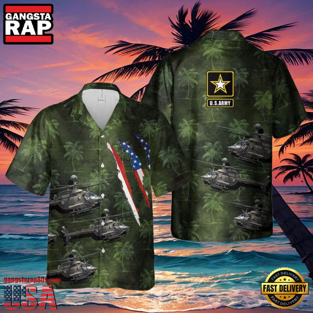 U.S. Army Bell Oh-58D Kiowa Warrior Veteran Hawaiian Shirt U.S. Army Bell Oh-58D Kiowa Warrior Veteran Hawaiian Shirt