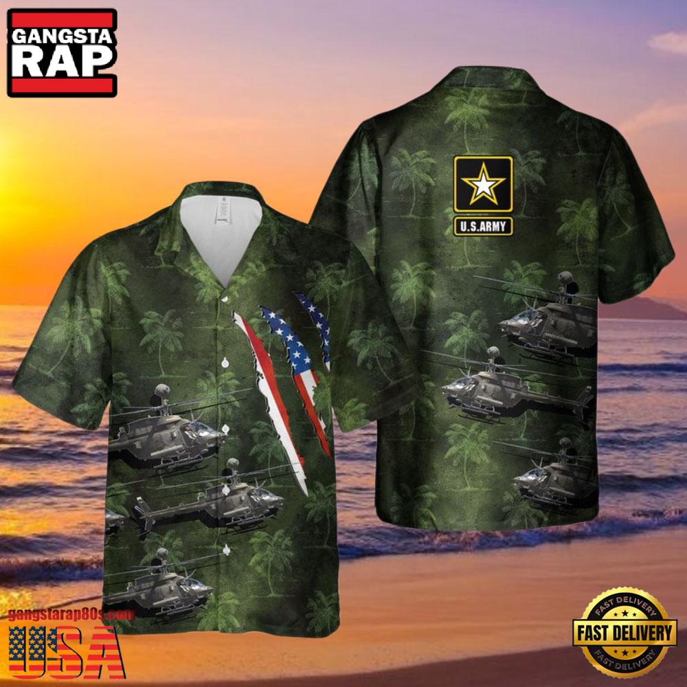 U.S. Army Bell Oh-58D Kiowa Warrior Veteran Hawaiian Shirt U.S. Army Bell Oh-58D Kiowa Warrior Veteran Hawaiian Shirt