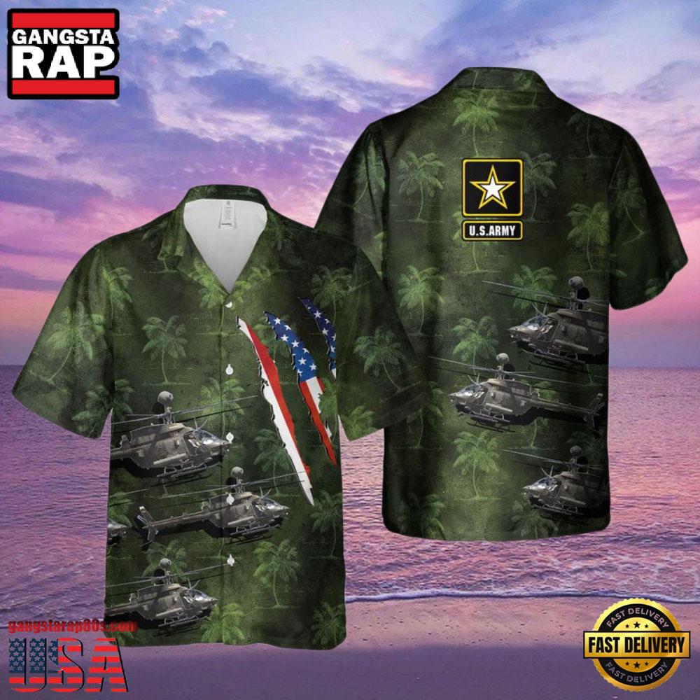 U.S. Army Bell Oh-58D Kiowa Warrior Veteran Hawaiian Shirt U.S. Army Bell Oh-58D Kiowa Warrior Veteran Hawaiian Shirt