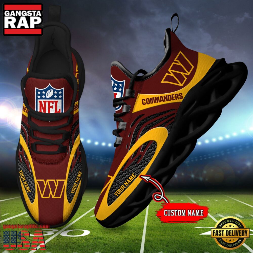 NFL Custom Name Washington Commanders Limited New Design Max Soul Running Sneakers Shoes NFL Custom Name Washington Commanders Limited New Design Max Soul Running Sneakers Shoes