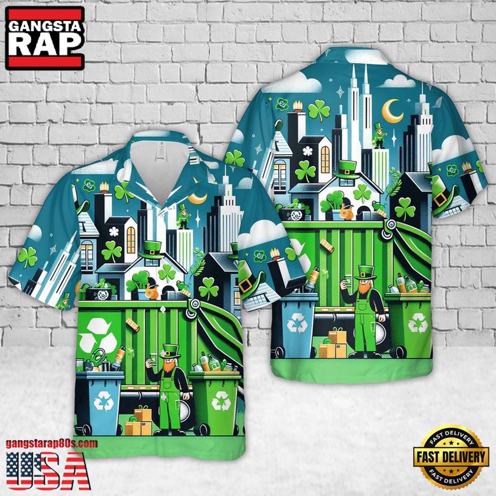 Waste Management St Patrick'S Day Hawaiian Shirt Waste Management St Patrick'S Day Hawaiian Shirt