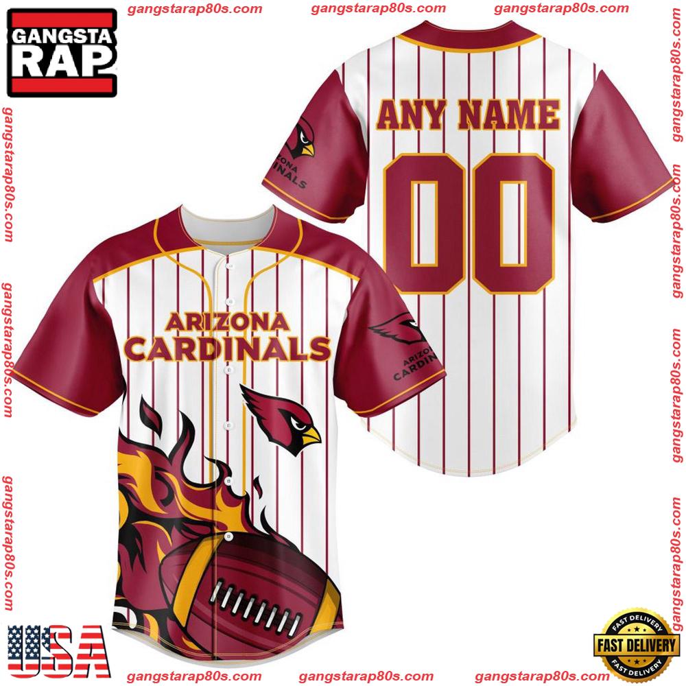NFL Custom Name Number Arizona Cardinals Baseball Jersey Shirt NFL Custom Name Number Arizona Cardinals Baseball Jersey Shirt