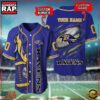 NFL Custom Name Number Baltimore Ravens Football Team Baseball Jersey Shirt 2 Custom Name And Number Baltimore Ravens NFL Football Team Baseball Jersey Shirt