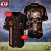 NFL Custom Name Number Chicago Bears Skull Face Baseball Jersey Shirt 2 Custom Name And Number Chicago Bears NFL Skull Face 3D Baseball Jersey Shirt