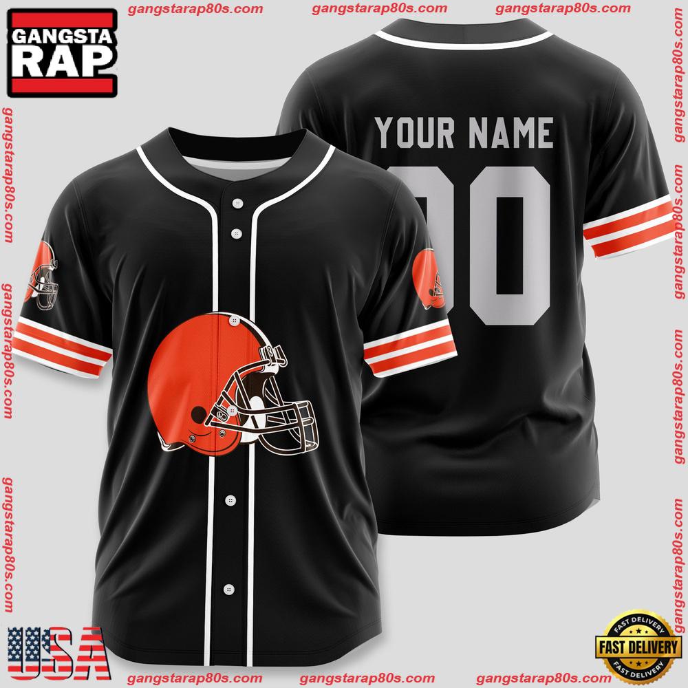 NFL Custom Name Number Cleveland Browns Sport Baseball Jersey Shirt NFL Custom Name Number Cleveland Browns Sport Baseball Jersey Shirt