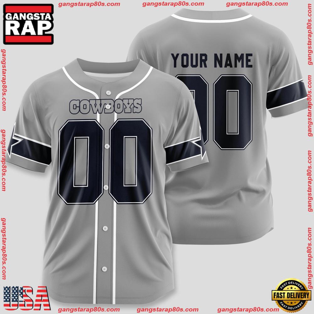 NFL Custom Name Number Dallas Cowboys Team Baseball Jersey Shirt NFL Custom Name Number Dallas Cowboys Team Baseball Jersey Shirt