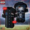 NFL Custom Name Number Denver Broncos Skull Face Baseball Jersey Shirt 2 Custom Name And Number Denver Broncos NFL Skull Face 3D Baseball Jersey Shirt
