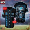 NFL Custom Name Number Detroit Lions Skull Face Baseball Jersey Shirt 2 Custom Name And Number Detroit Lions NFL Skull Face 3D Baseball Jersey Shirt