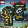 NFL Custom Name Number Green Bay Packers Football Team Baseball Jersey Shirt 2 Custom Name And Number Green Bay Packers NFL Football Team Baseball Jersey Shirt