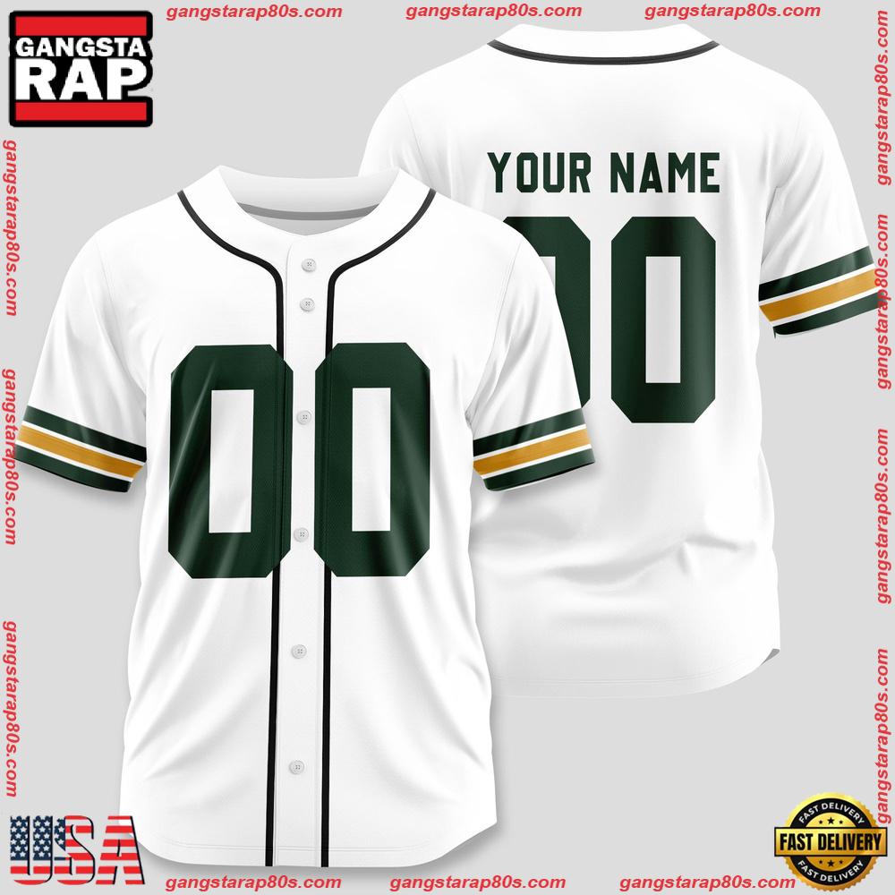 Custom Name And Number Green Bay Packers NFL Team Baseball Jersey
