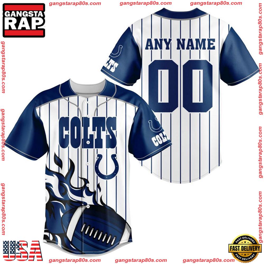 NFL Custom Name Number Indianapolis Colts Baseball Jersey Shirt NFL Custom Name Number Indianapolis Colts Baseball Jersey Shirt