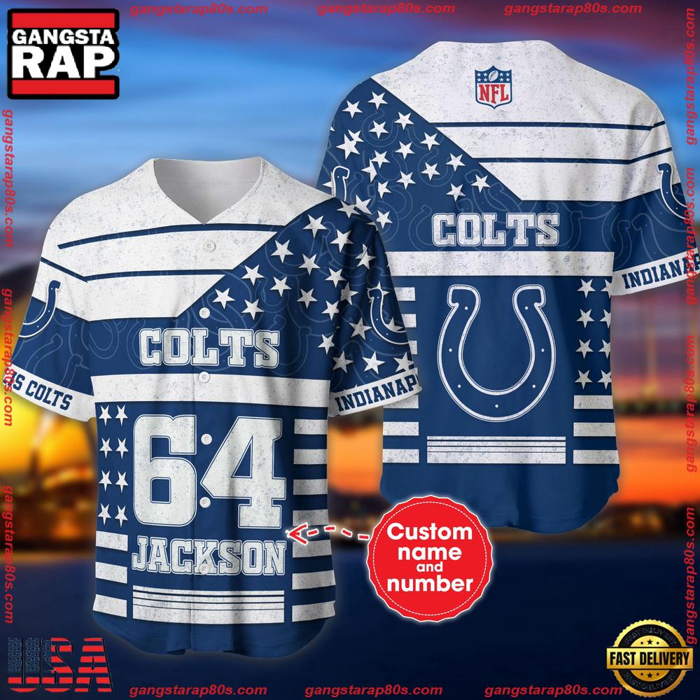 NFL Custom Name Number Indianapolis Colts American Flag New Design Baseball Jersey Shirt NFL Custom Name Number Indianapolis Colts American Flag New Design Baseball Jersey Shirt