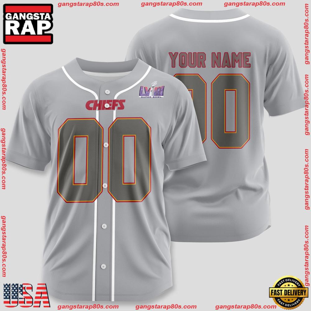 NFL Custom Name Number Kansas City Chiefs Design Baseball Jersey Shirt NFL Custom Name Number Kansas City Chiefs Design Baseball Jersey Shirt